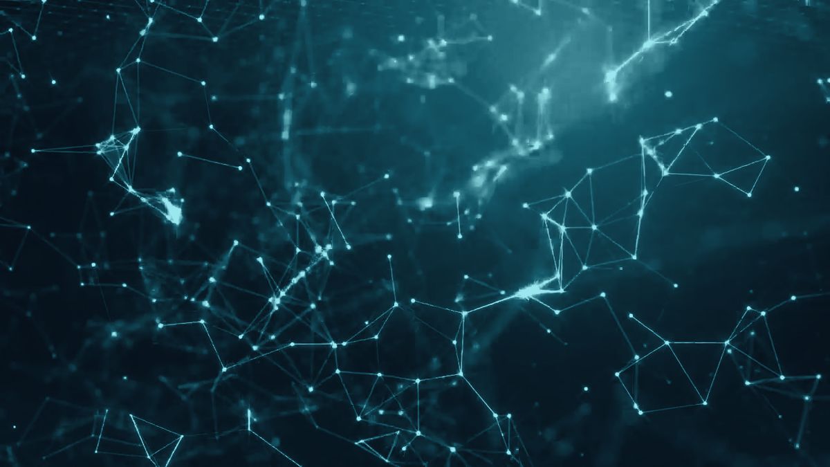 An abstract network of connected points of light