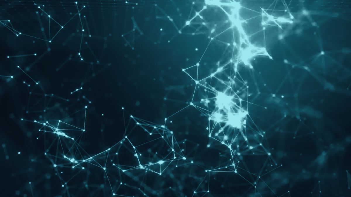 Clusters of connected points of light forming a network